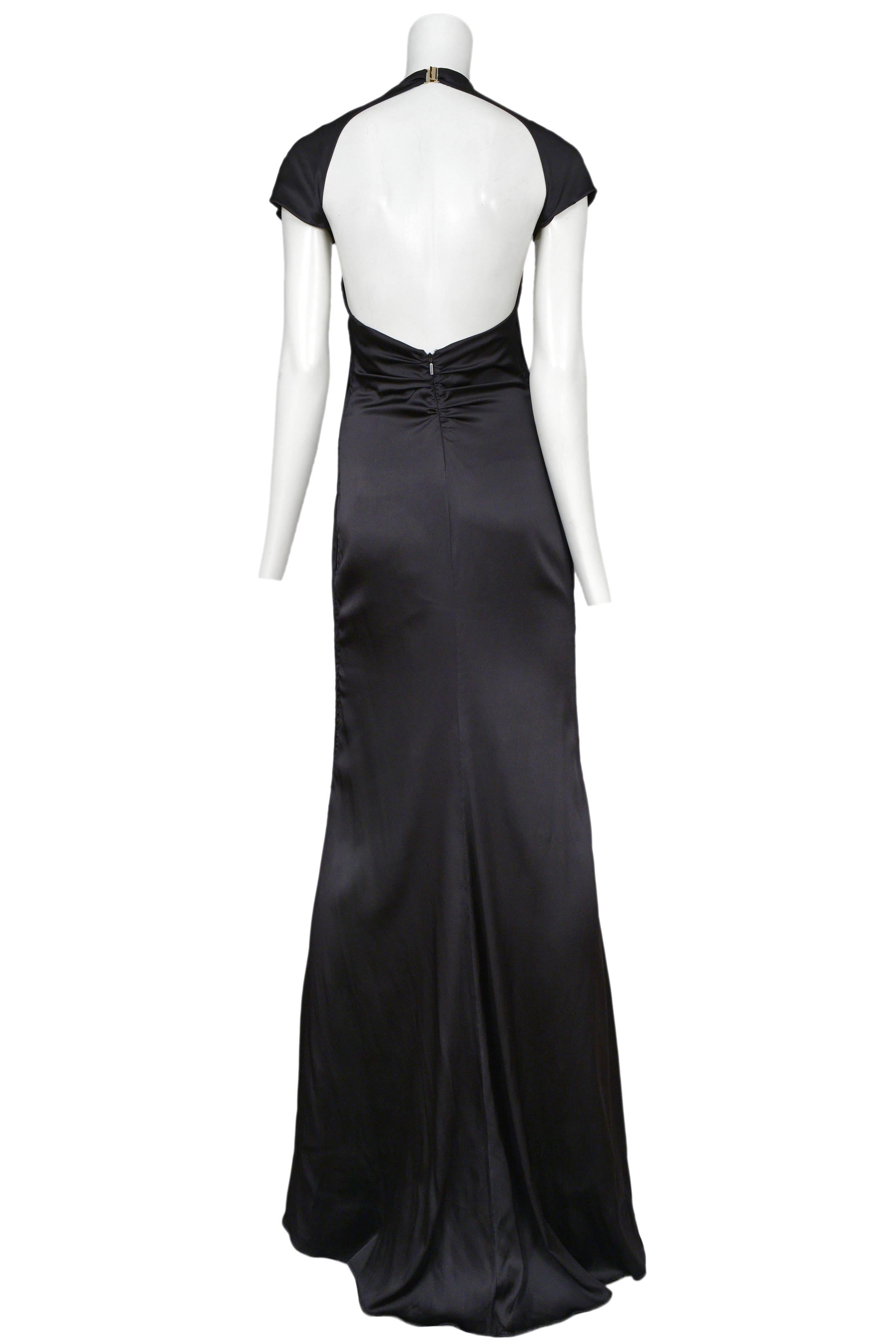 Tom Ford for Gucci Black Satin Knot Gown In Excellent Condition In Los Angeles, CA