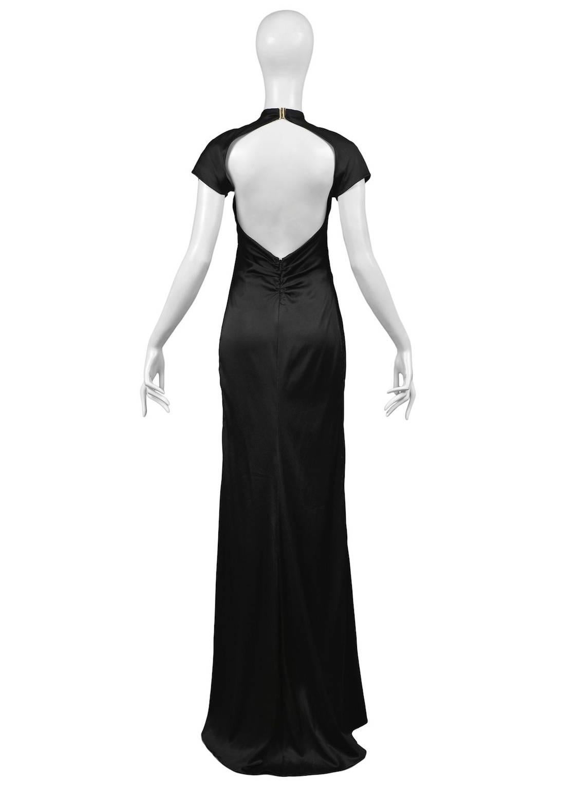 Tom Ford for Gucci Black Satin Knot Gown 1