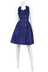 Chanel Navy Taffeta Cocktail Dress