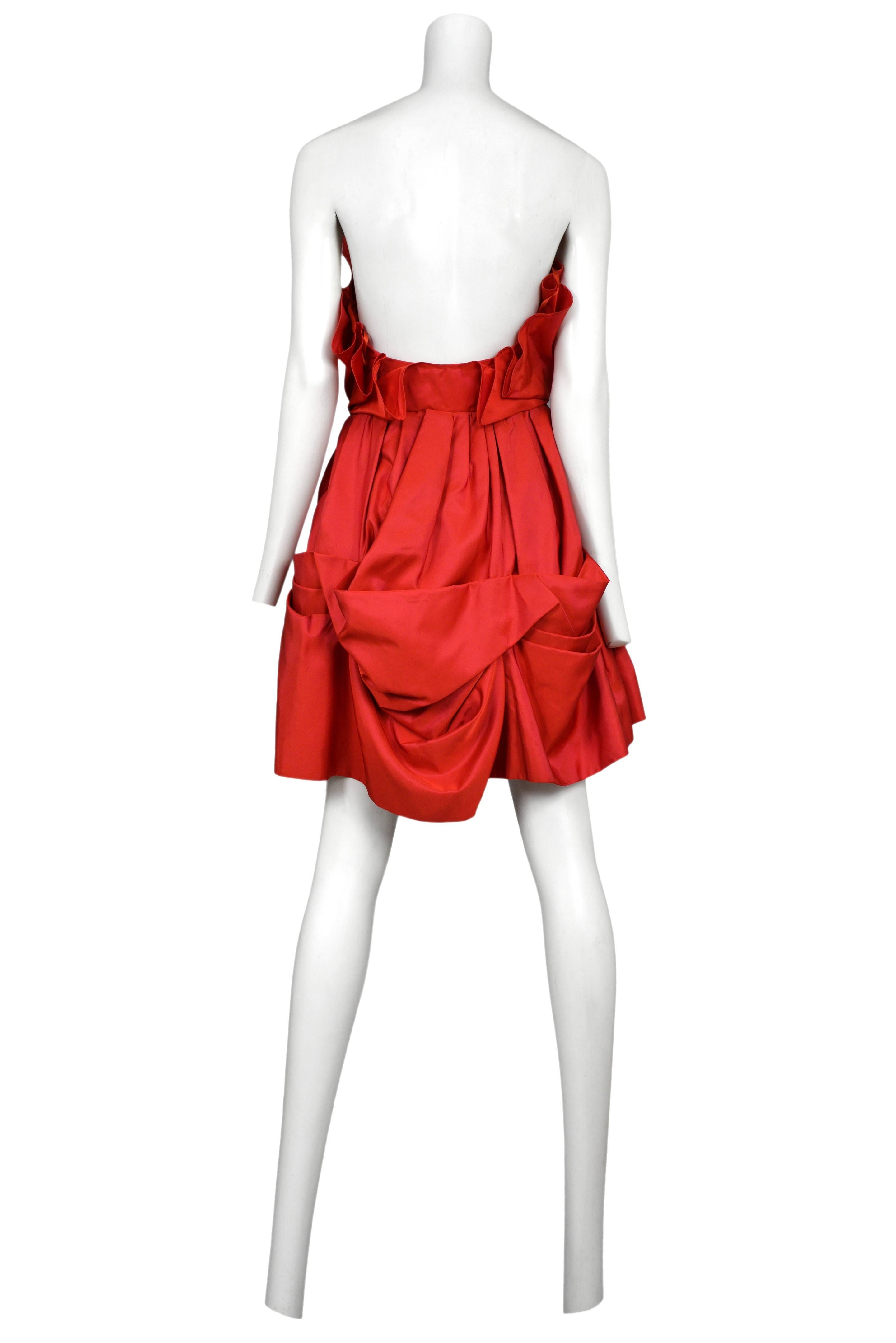 red taffeta dress