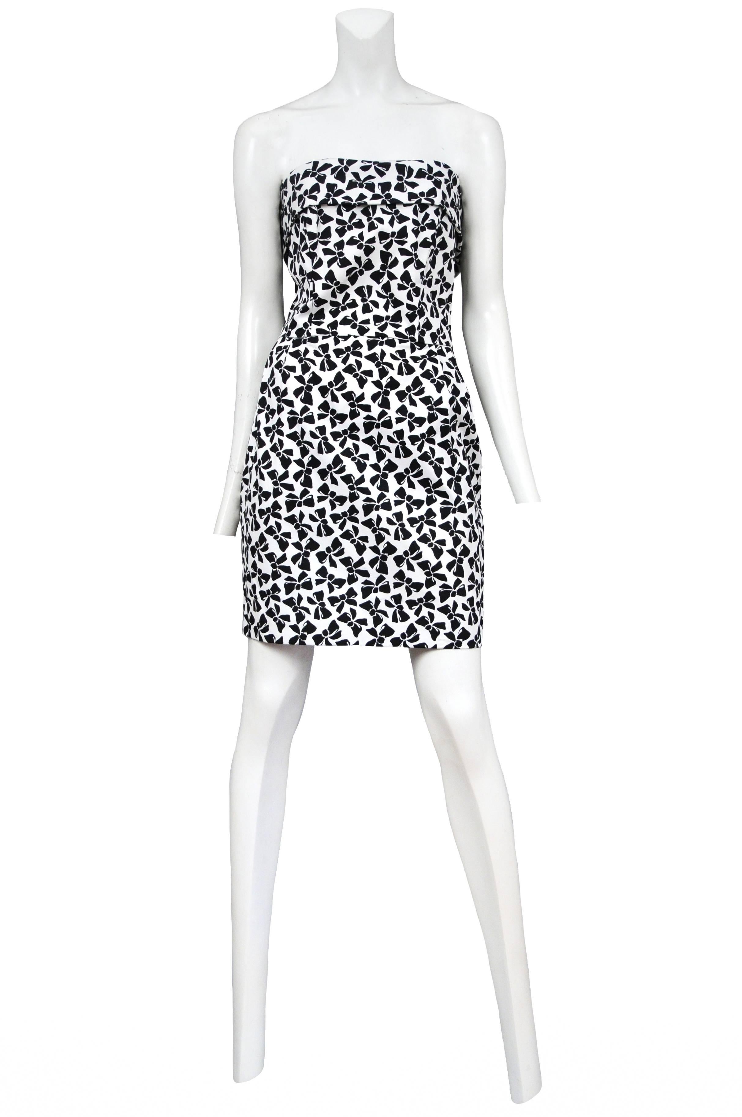Yves Saint Laurent Black & White Bow Ensemble In Excellent Condition In Los Angeles, CA