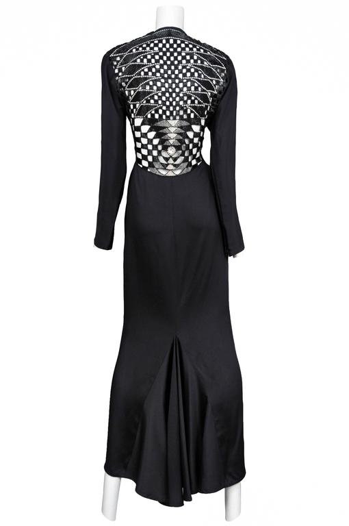 Versace Black Deco Cutout Gown For Sale at 1stDibs