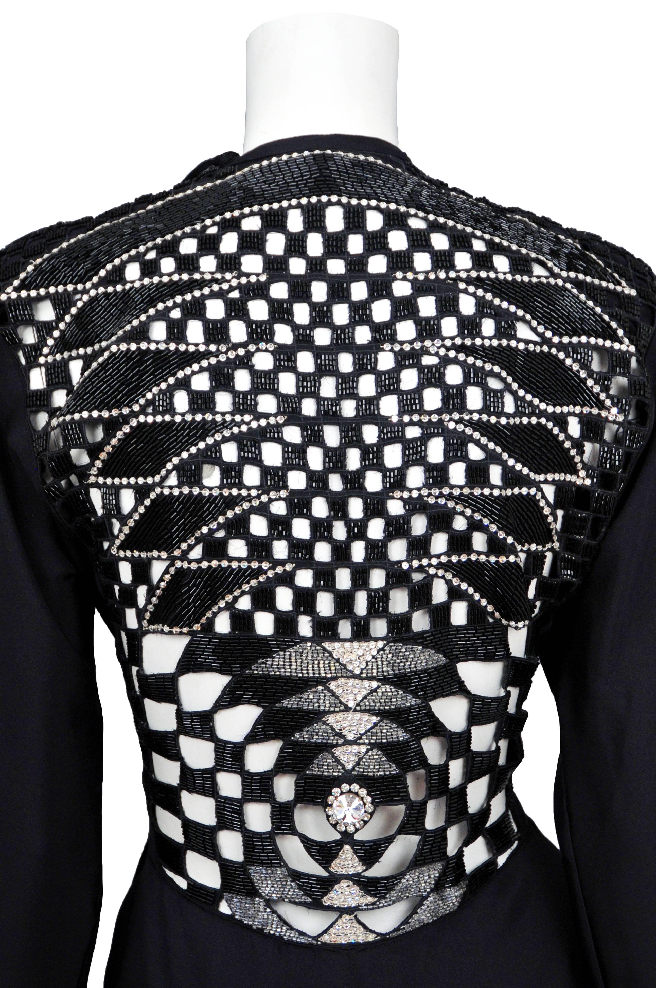 Women's Versace Black Deco Cutout Gown