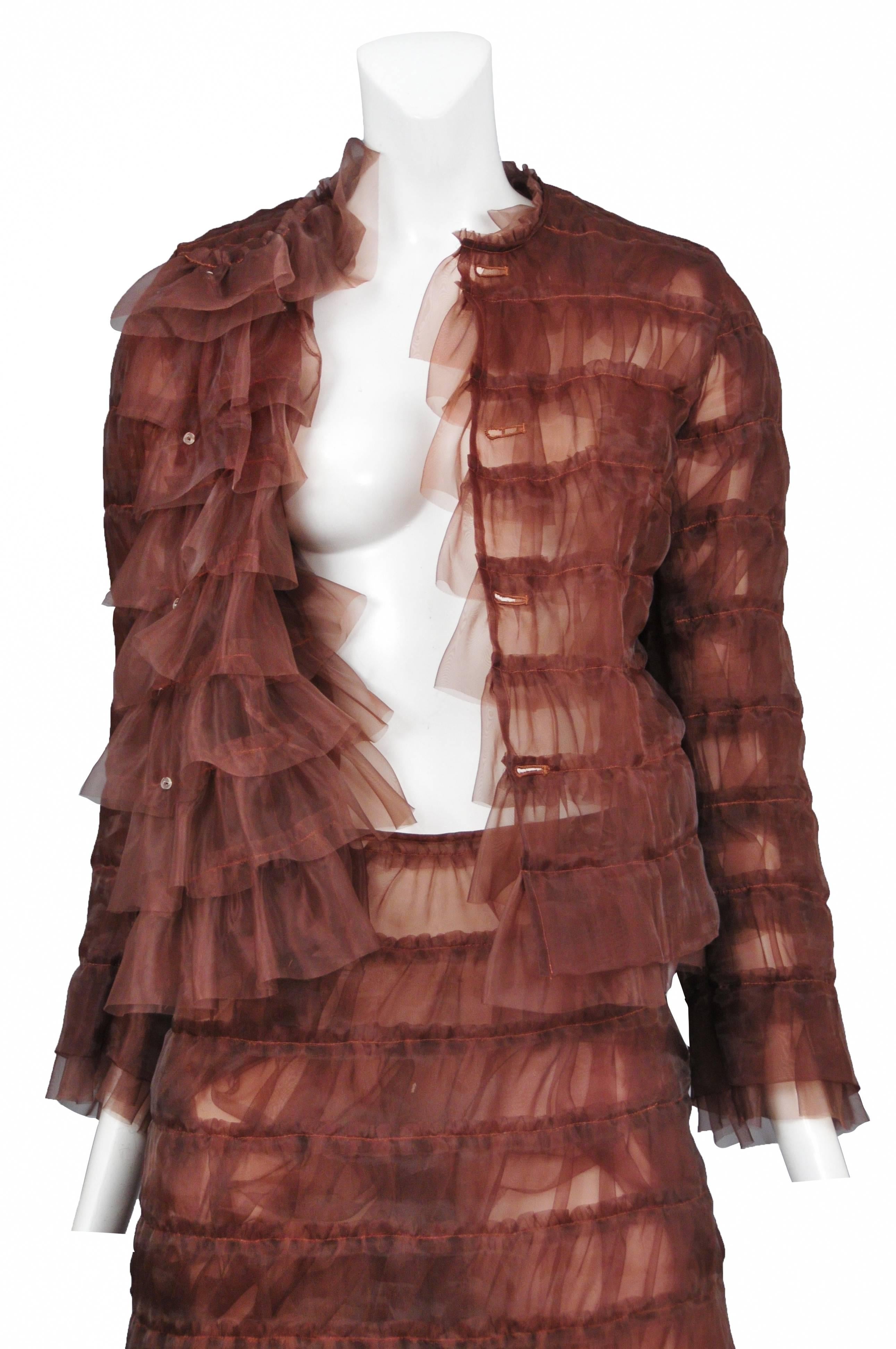 Junya Copper Ruffle Suit 2000 In Excellent Condition In Los Angeles, CA