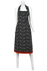 Vintage Comme des Garcons Black Embroidered Halter Dress AW 1999