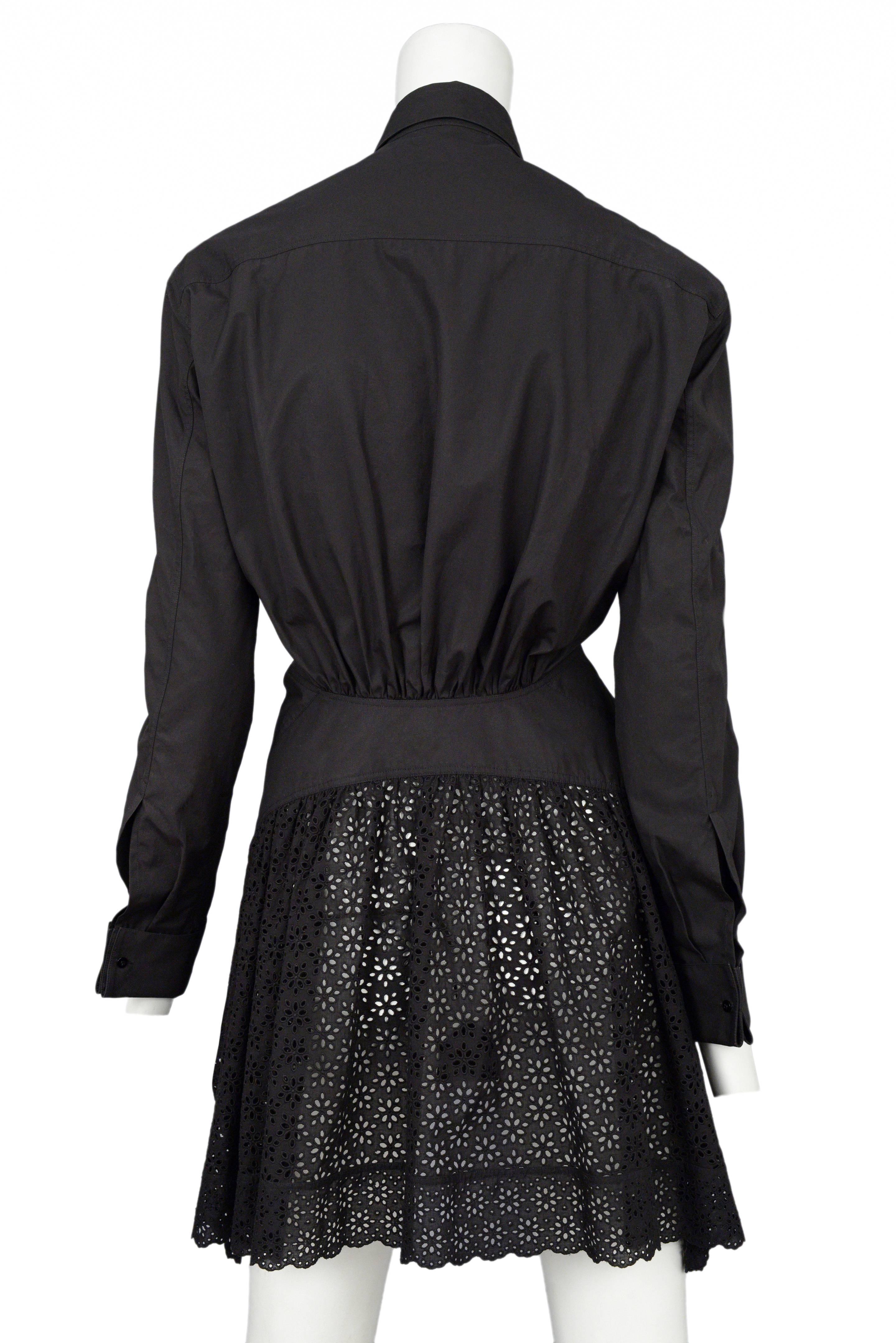 Azzedine Alaia black cotton button down top with eyelet back panel.
Please inquire for additional images.