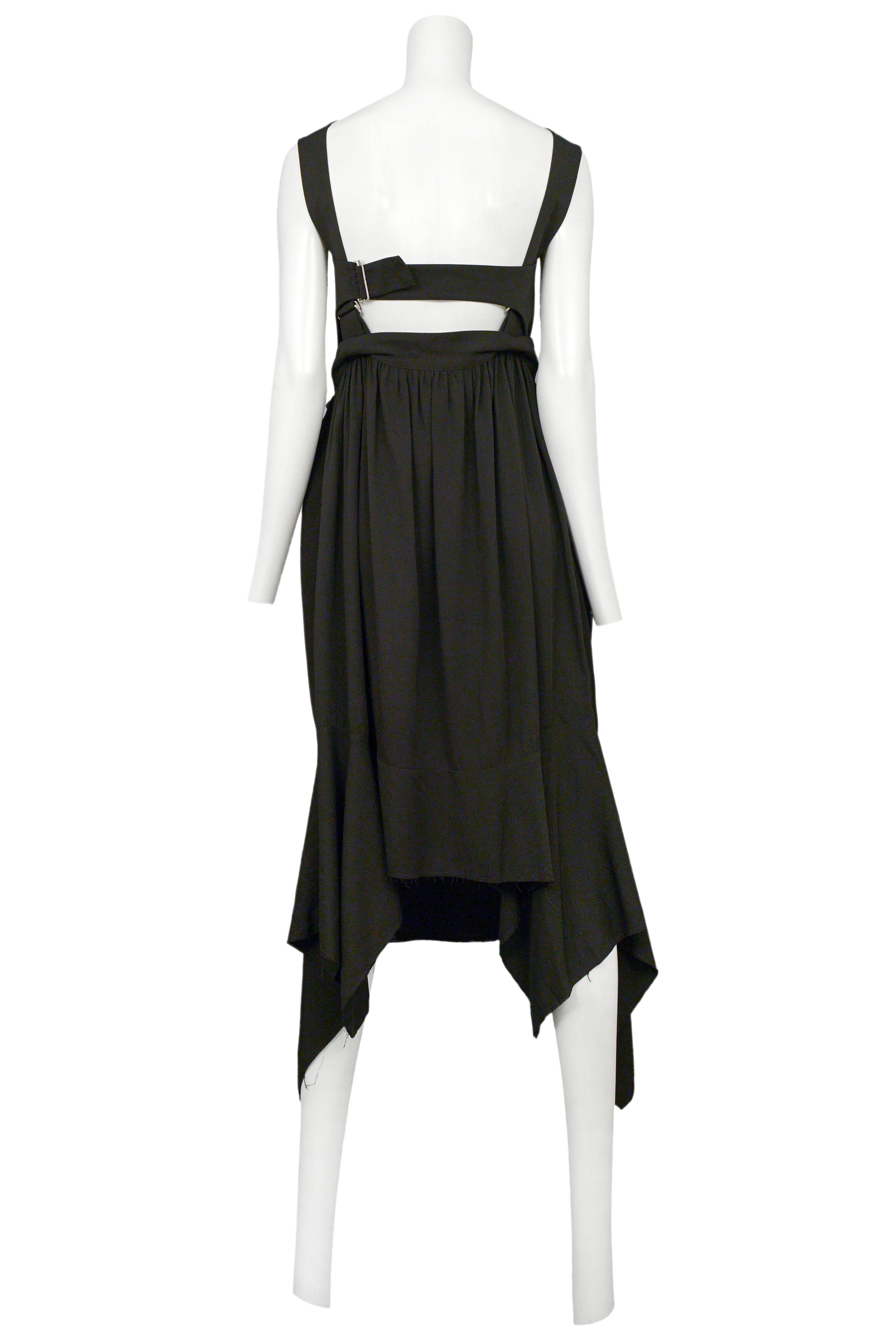 Yohji Yamamoto Black Backless Buckle Dress In Excellent Condition In Los Angeles, CA