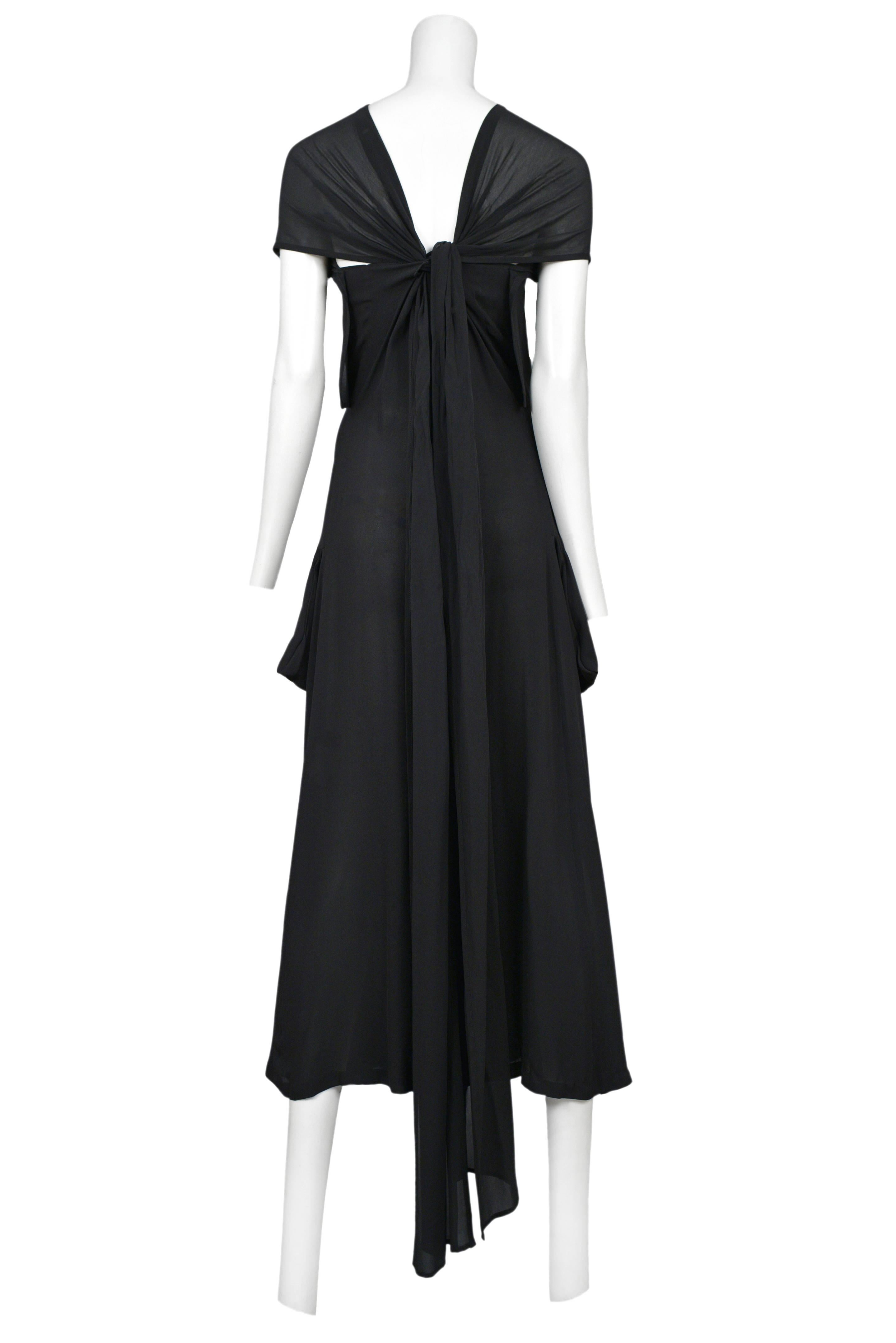 Yohji Black Chiffon Gown In Excellent Condition In Los Angeles, CA