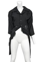 Comme des Garcons Black Wool & Sheer Ruffle Jacket