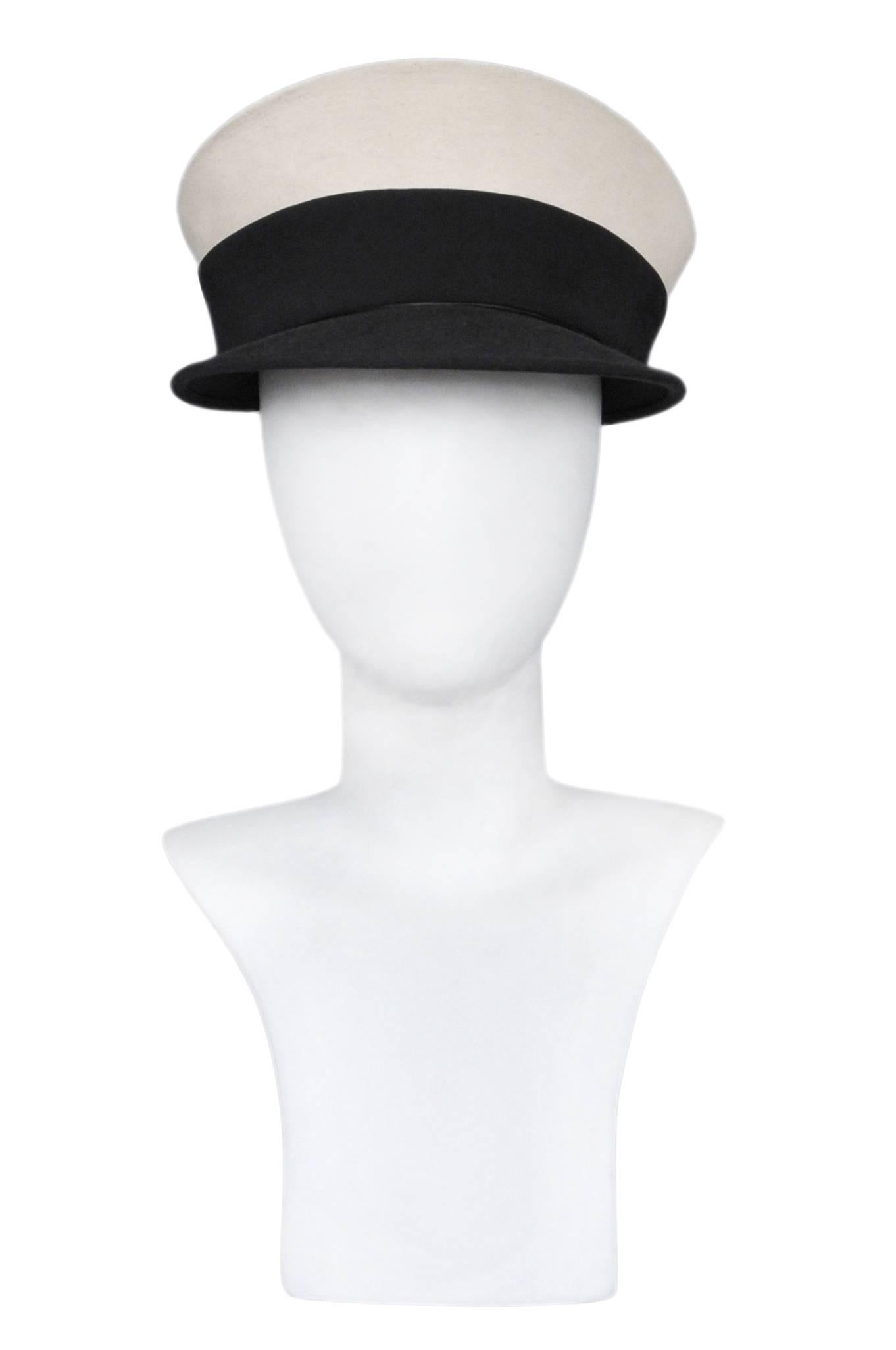 Gianfranco Ferre black & white sailor hat.
Please inquire for additional images.
