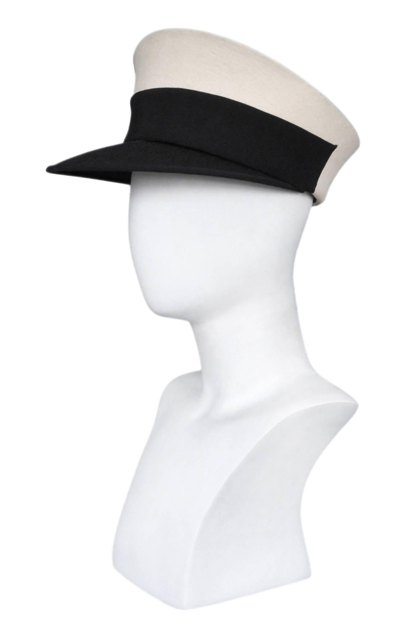 Gray Ferre Black & White Sailor Hat