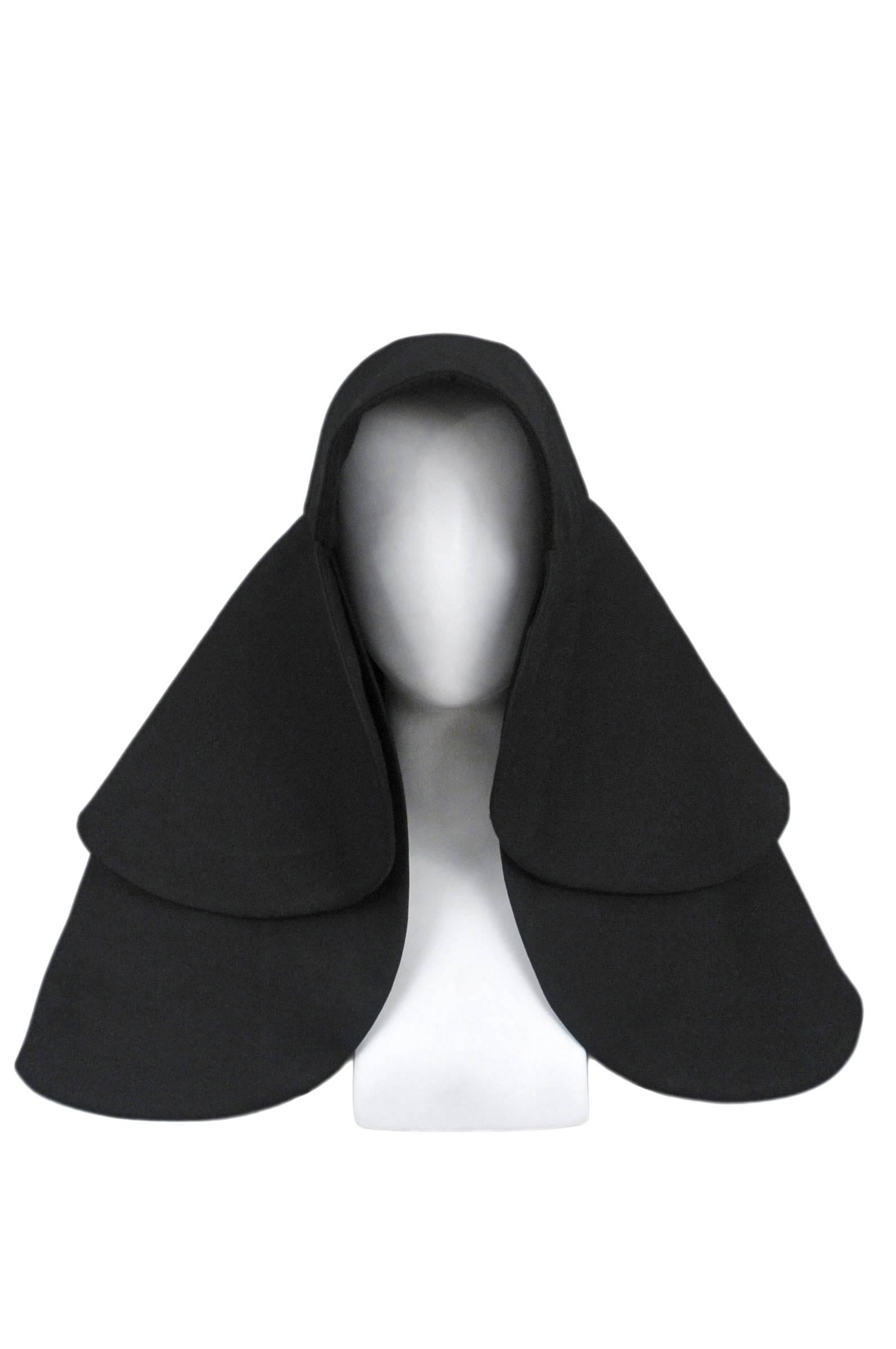 Stefano Pilati for Yves Saint Laurent iconic black nun hat. Circa 2010.
Please inquire for additional images.