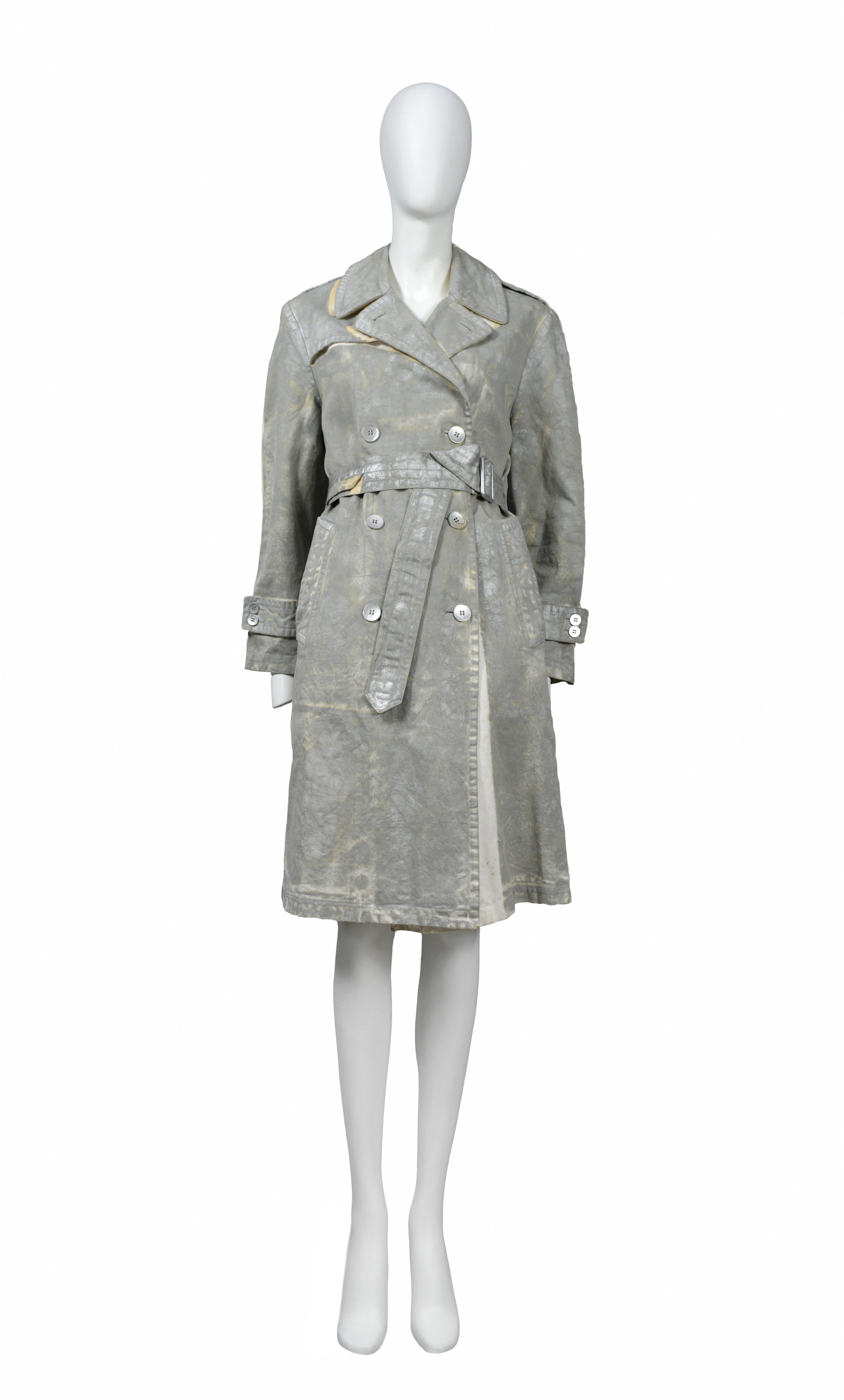 Martin Margiela Silver Painted Trench For Sale at 1stDibs