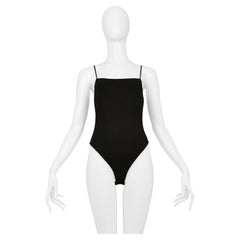 Gucci By Tom Ford Black Viscose One Piece Bodysuit 1998