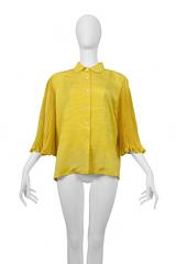 Pierre Cardin Couture Yellow Pleated Blouse
