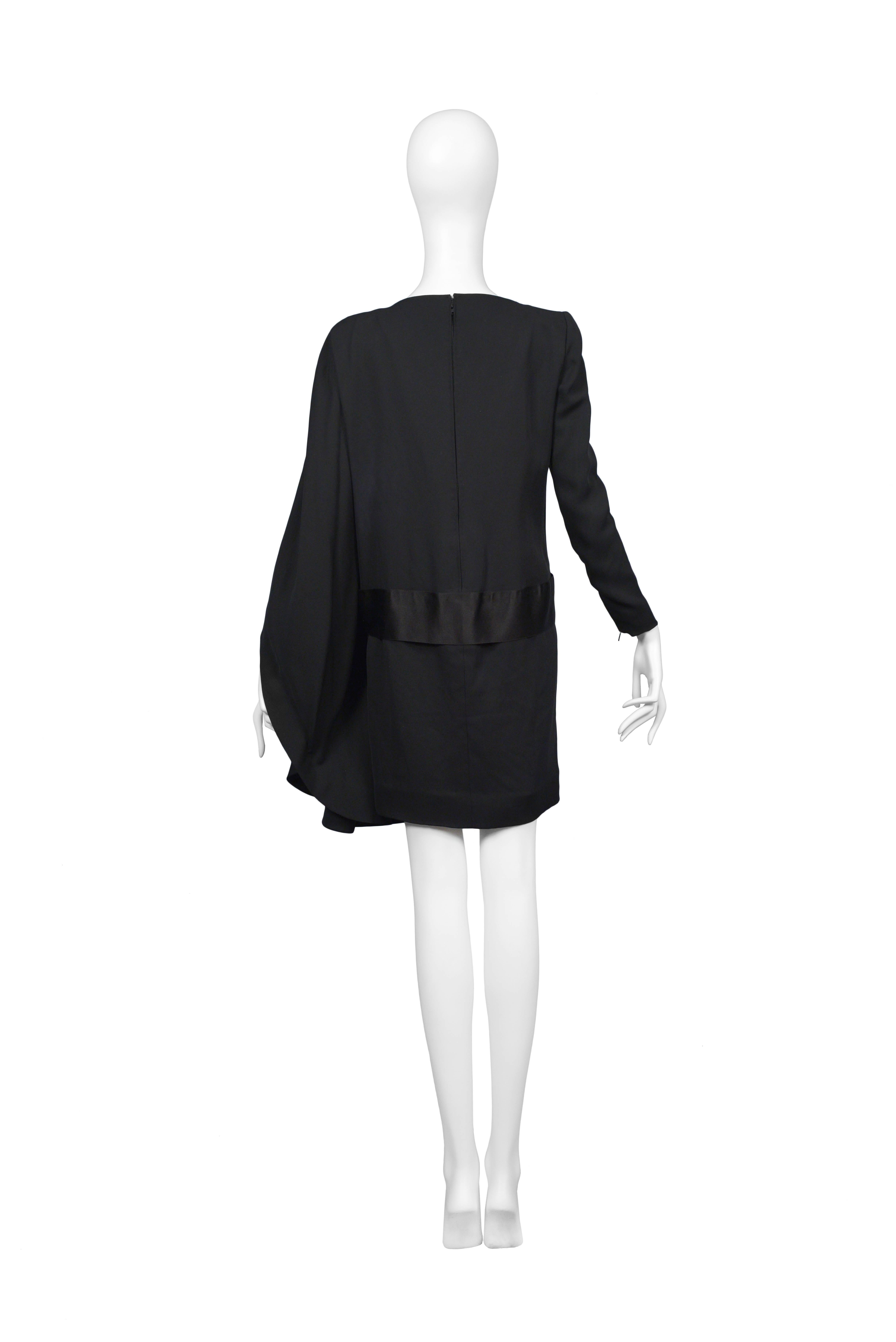 Black Pierre Cardin Couture Bow Drape Dress