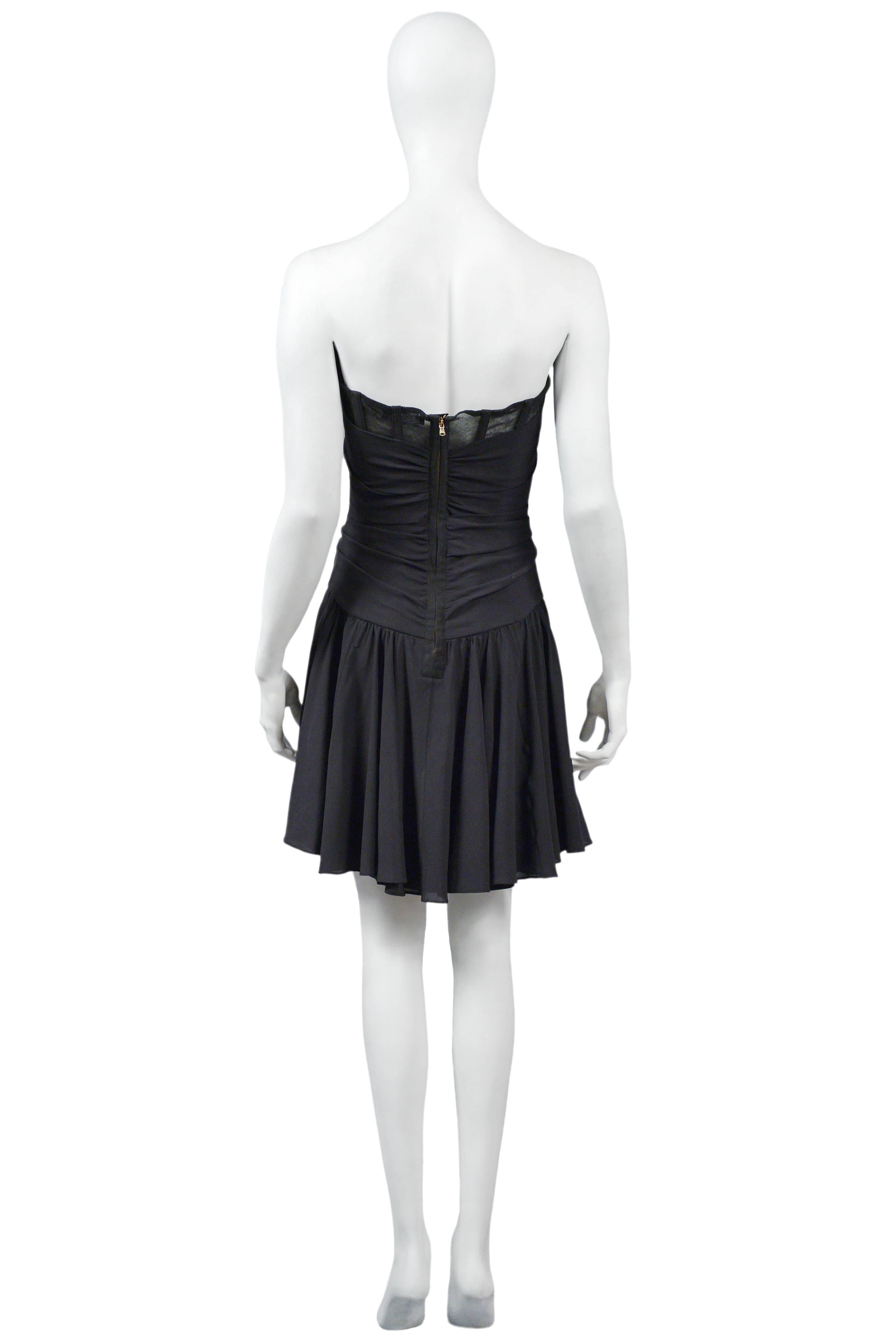 Dolce Black Mesh Corset Dress In Excellent Condition In Los Angeles, CA