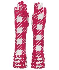 Alaia Red Tati Print Gloves