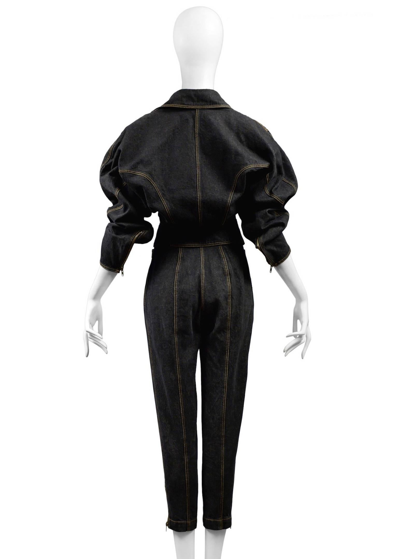 Alaia Dark Denim Pant Suit In Excellent Condition In Los Angeles, CA