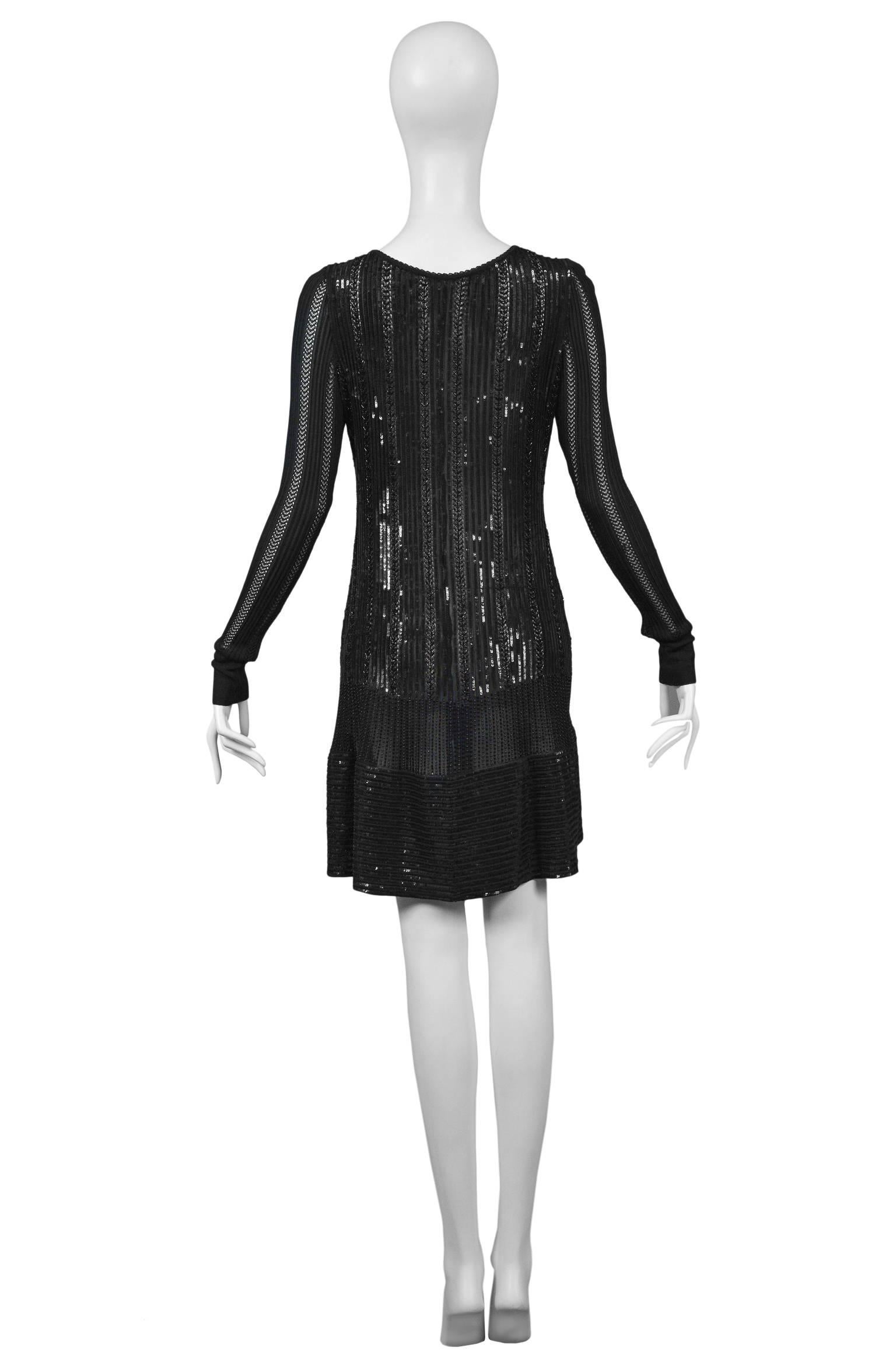 Rare Alaia Black Beaded Cocktail Dress 1996 2