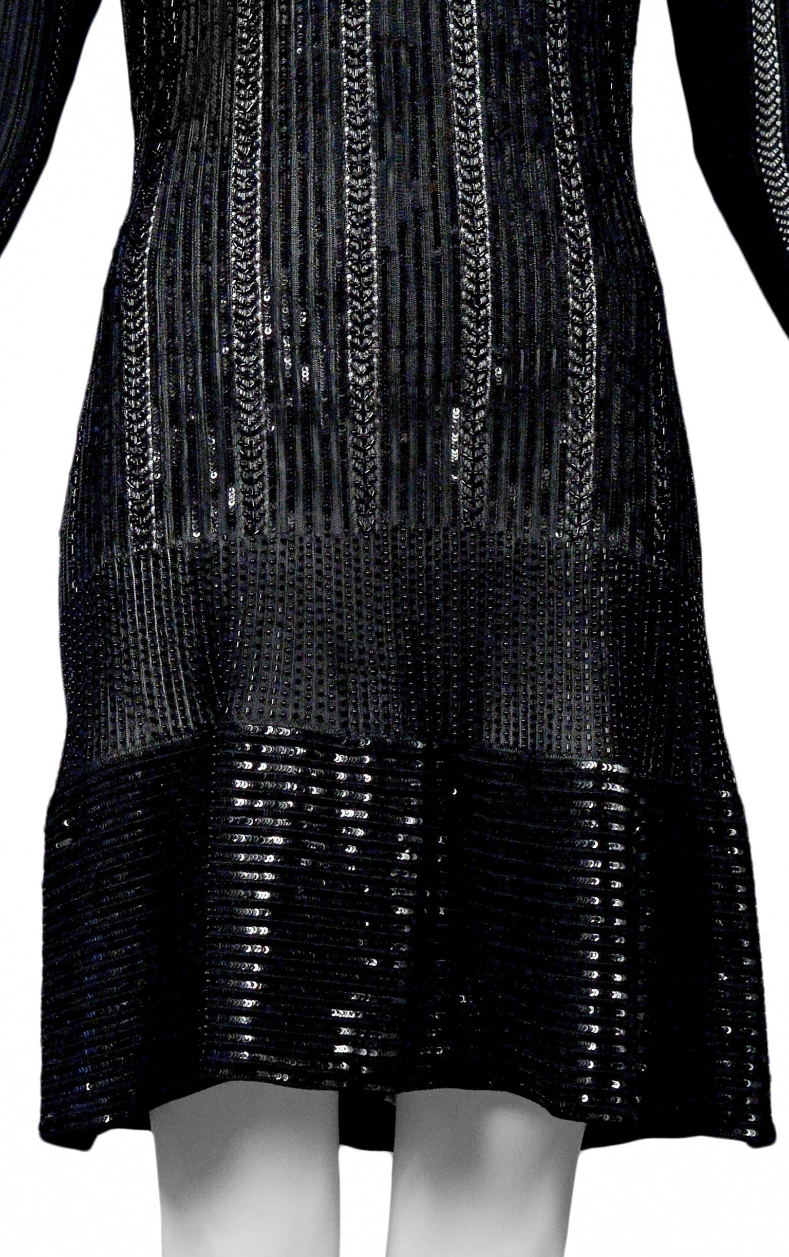 Rare Alaia Black Beaded Cocktail Dress 1996 4