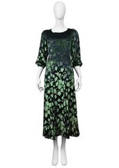 YSL Green Velvet Burnout Gown