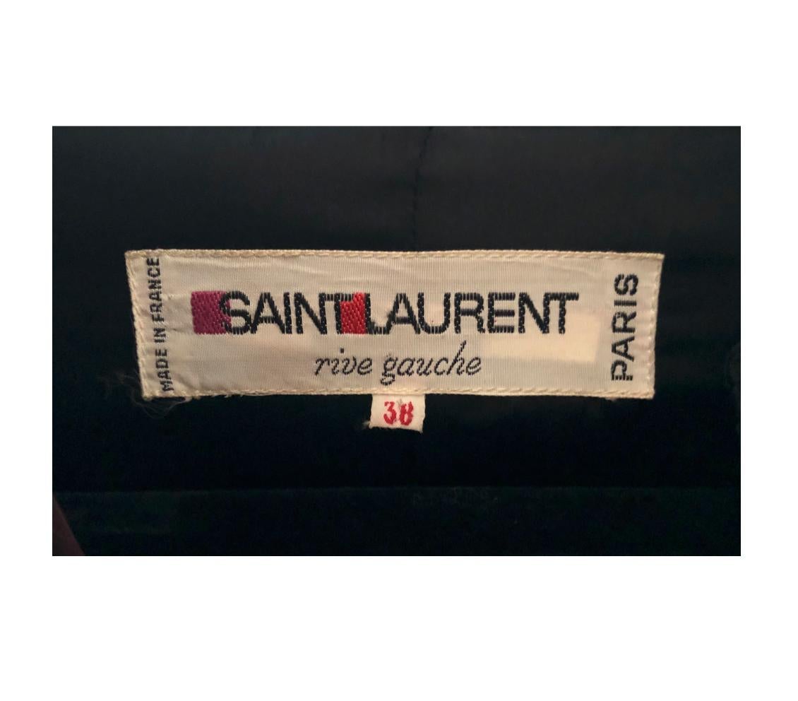 Stunning Yves Saint Laurent YSL Burgundy Velvet Coat 1970s For Sale 2