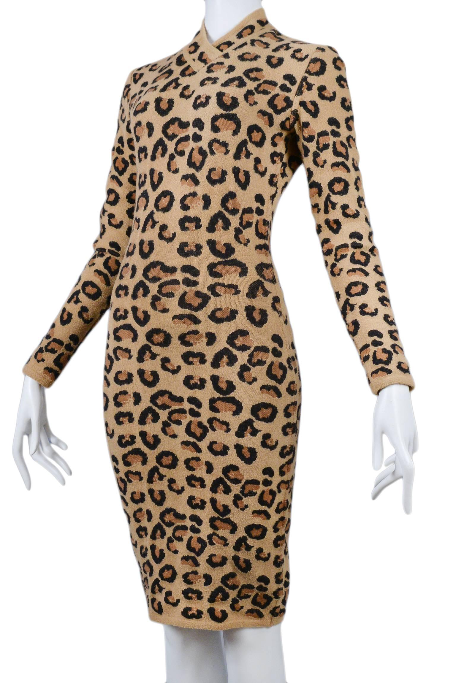 Brown Iconic Alaia Leopard Dress 1991-1992