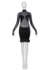 Alaia Velvet and Leopard Lace Dress 1991