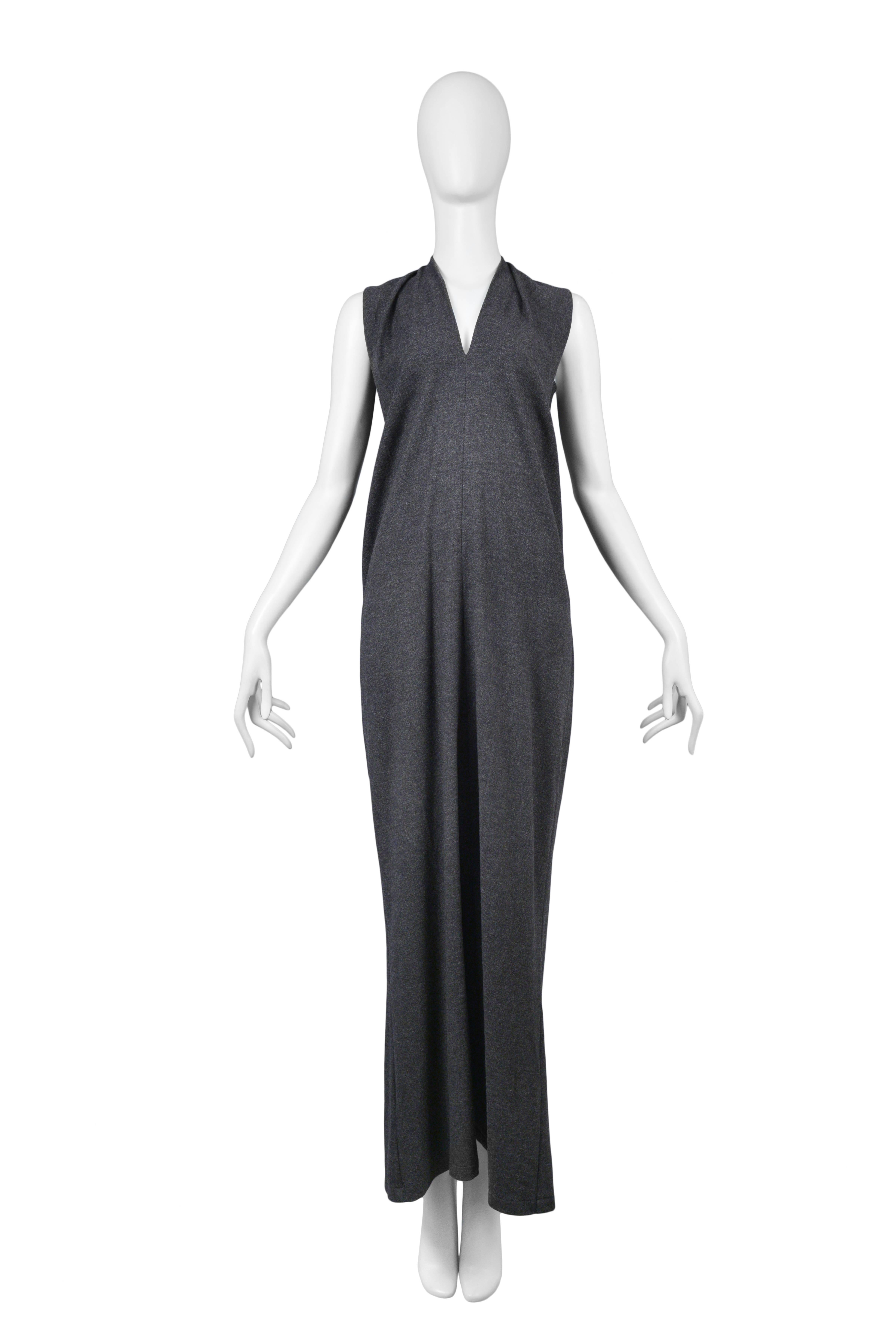Resurrection Vintage is excited to offer a vintage Maison Martin Margiela flat collection grey wool sleeveless maxi dress featuring a v-neckline. Circa 1998.

Maison Martin Margiela
Size: 40
Measurements: Bust 38