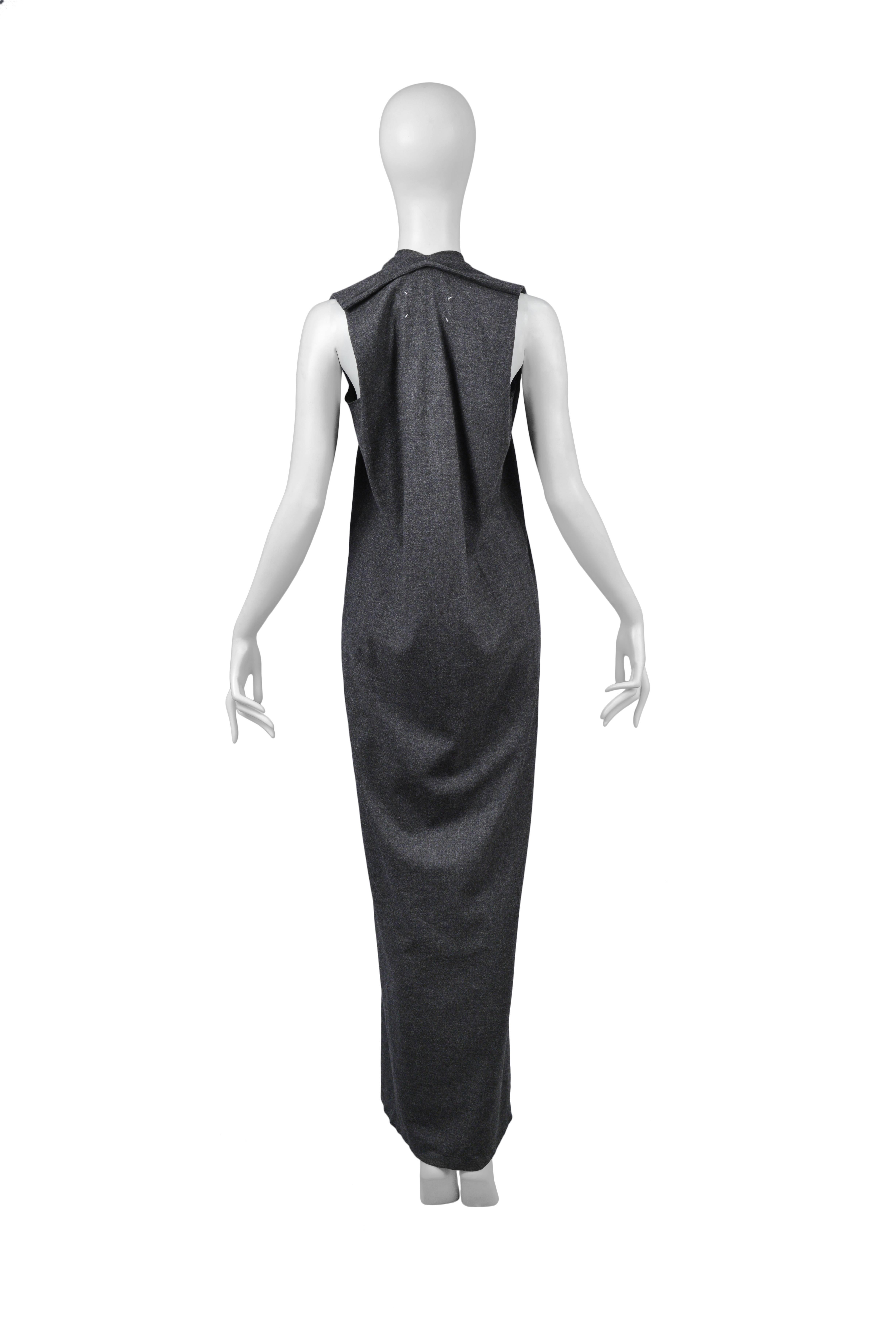 Black Maison Martin Margiela Flat Collection Grey Maxi Dress 1998