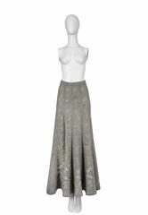 Alaia Iconic Grey Floral Instarsia Skirt 1990