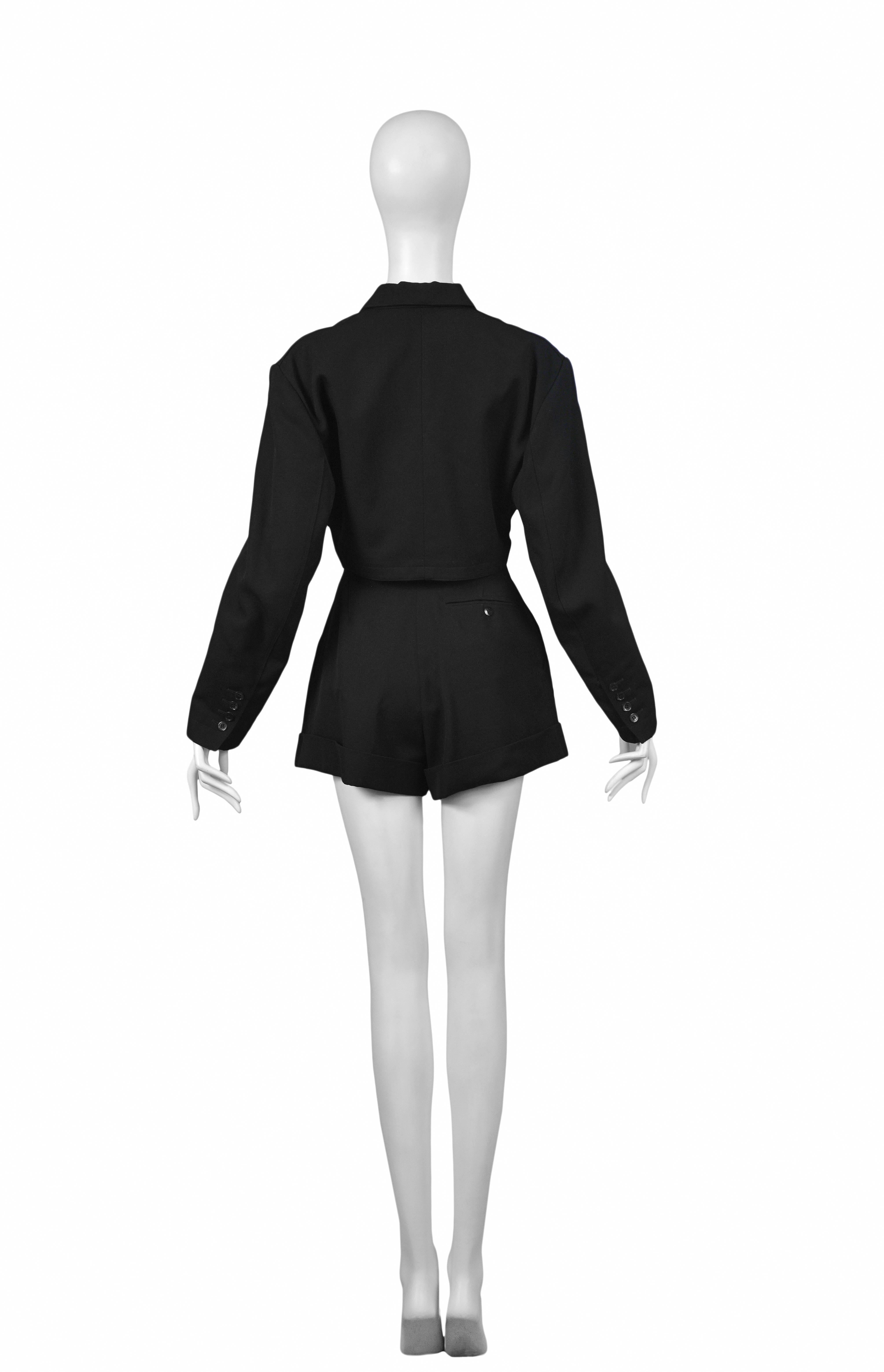 Alaia Black Shorts Ensemble 1980's In Excellent Condition In Los Angeles, CA