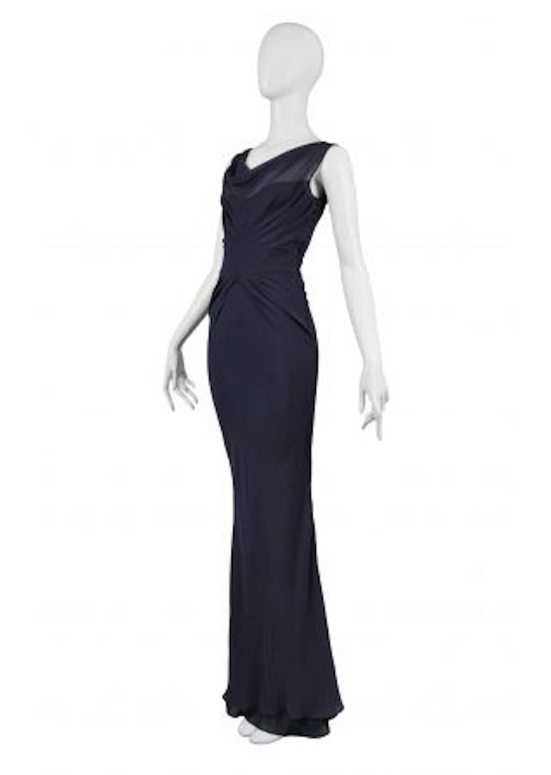 John Galliano Navy Chiffon Gown
Please inquire for other photographs.