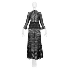 Moschino "Cheap & Chic" Black Satin Ribbon Lace Jacket & Skirt With Logo Script