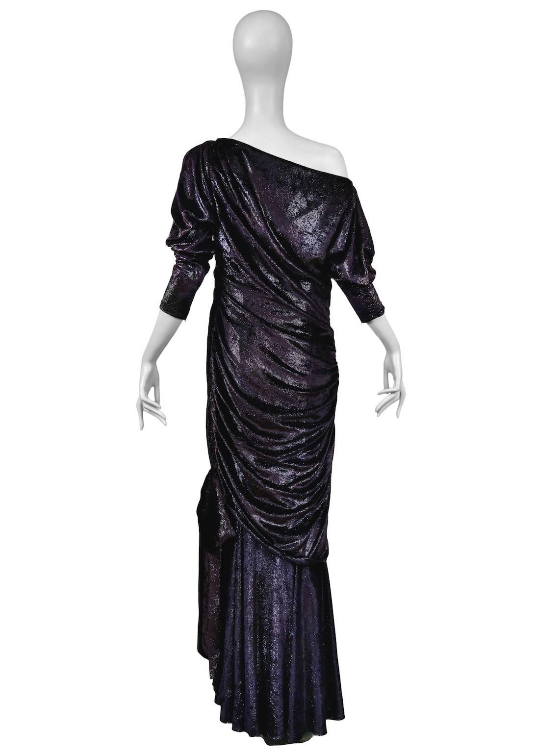 Women's Yves Saint Laurent Couture Metallic Velvet Gown