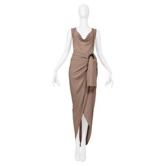 Jean Paul Gaultier Beige Draped Top And Skirt With Decorative Hardware