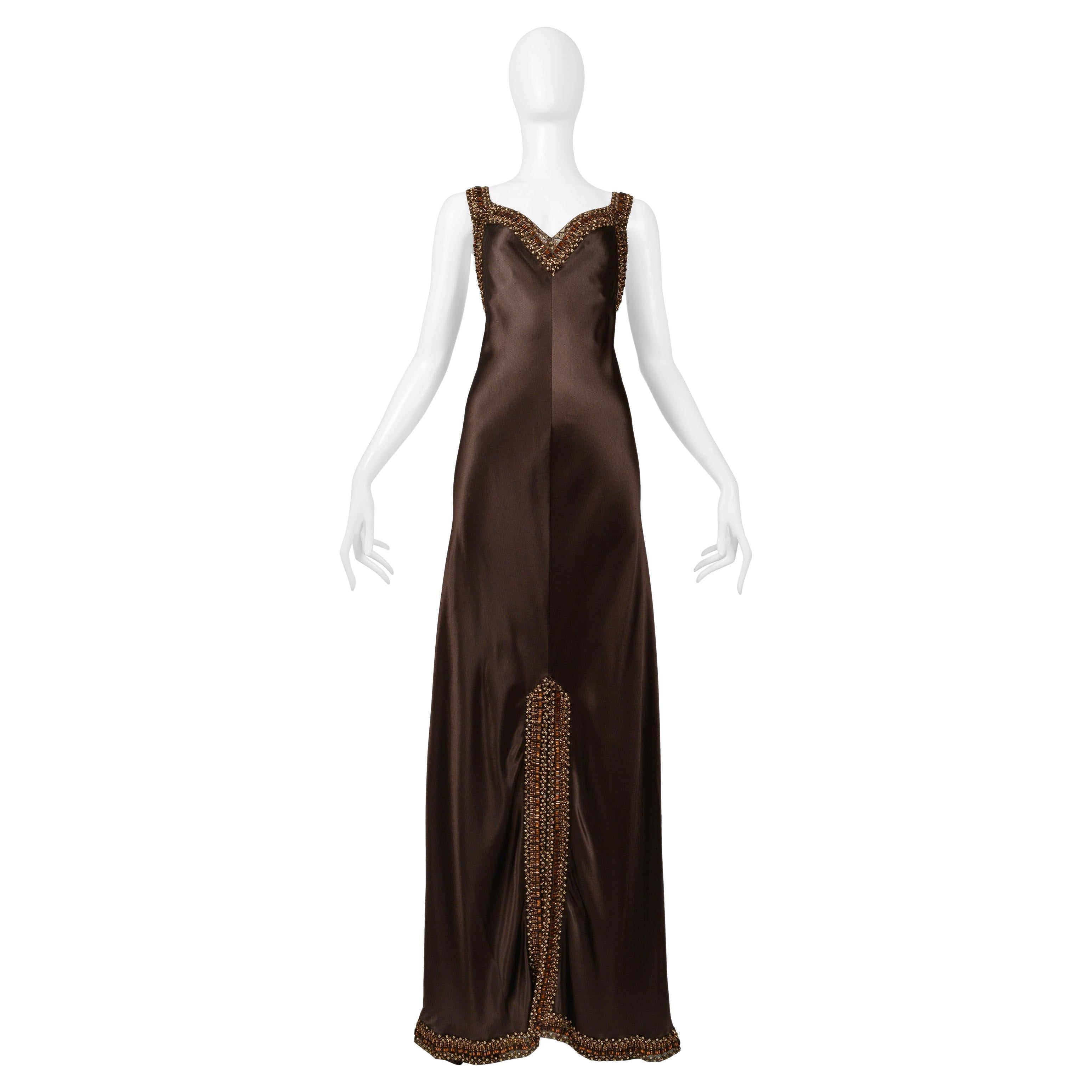 Valentino Brown Silk Evening Gown With Jacket AW 2006-07 For Sale
