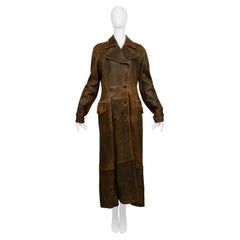 NORTH BEACH Leather Brown Distressed Duster