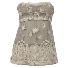 Dolce & Gabbana Off-White Lace Bustier With Embroidery Side 2006