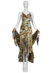 Roberto Cavalli Feather Dress & Shawl