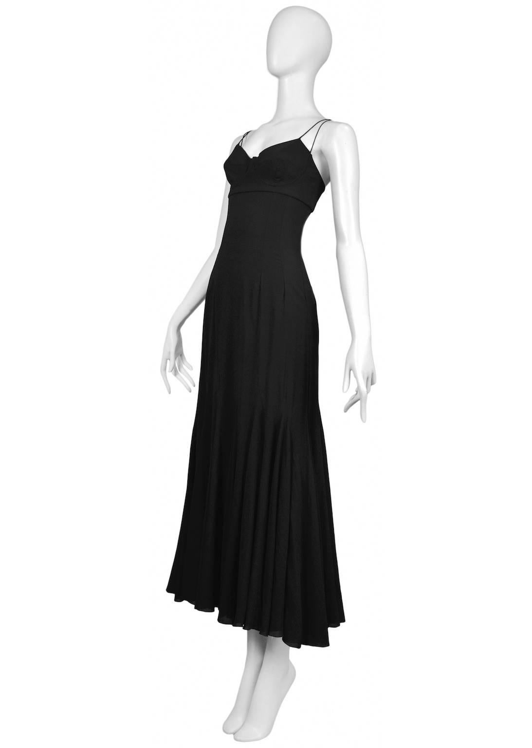 Black Dolce & Gabbana Slip Dress With Full Skirt