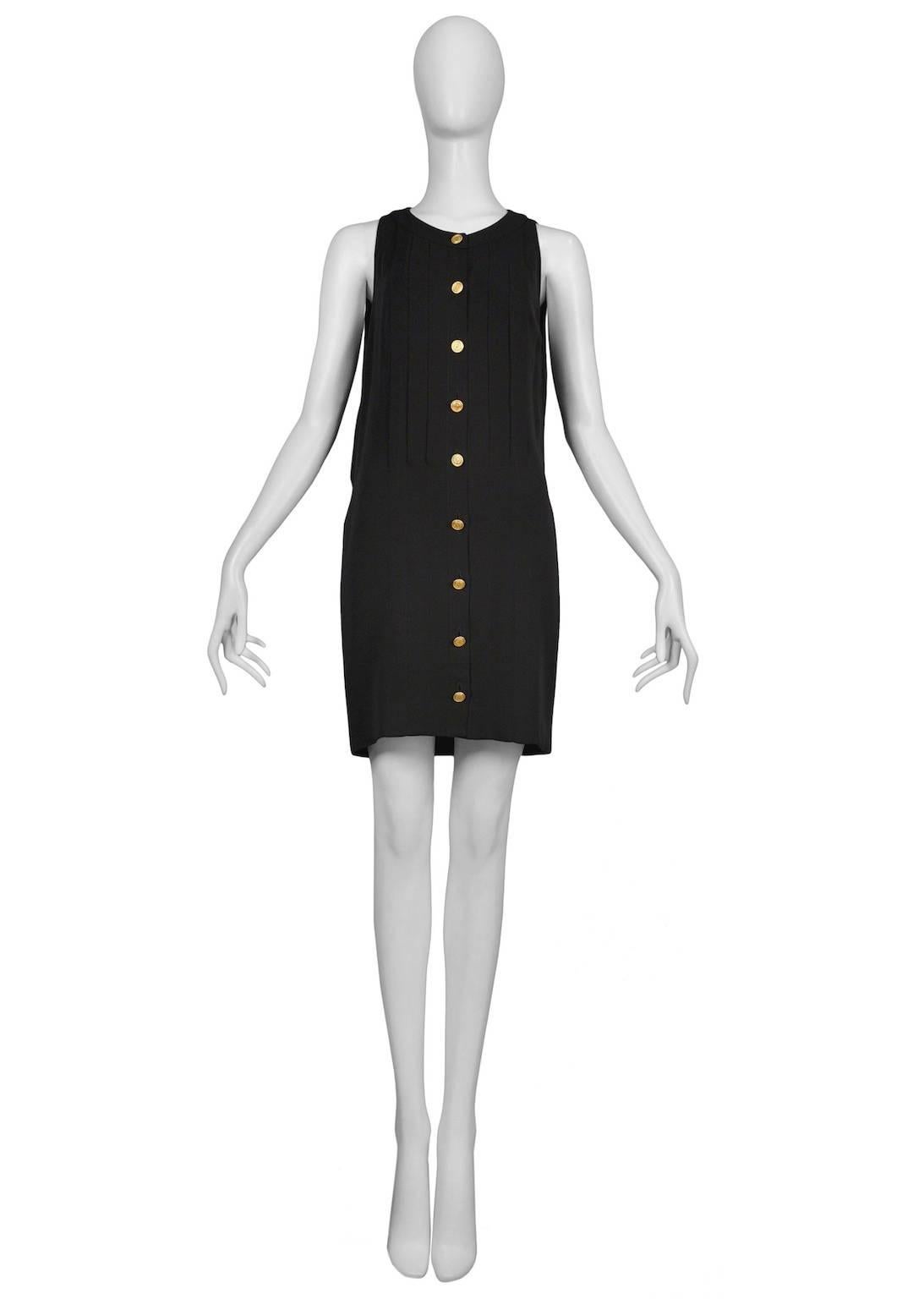 Chanel Classic Pleated Black Dress In Excellent Condition In Los Angeles, CA