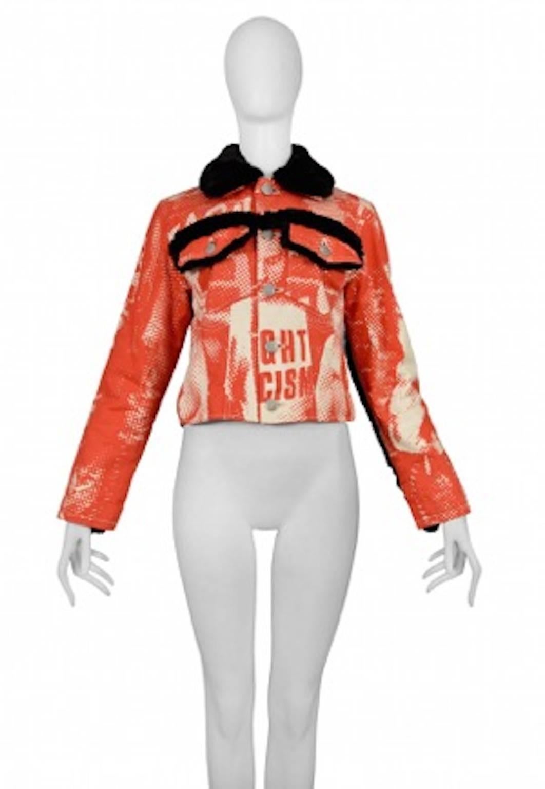 Orange Jean Paul Gaultier Fight Racism Jacket