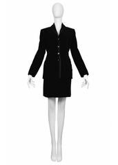 Alaia Black Velvet Skirt Suit