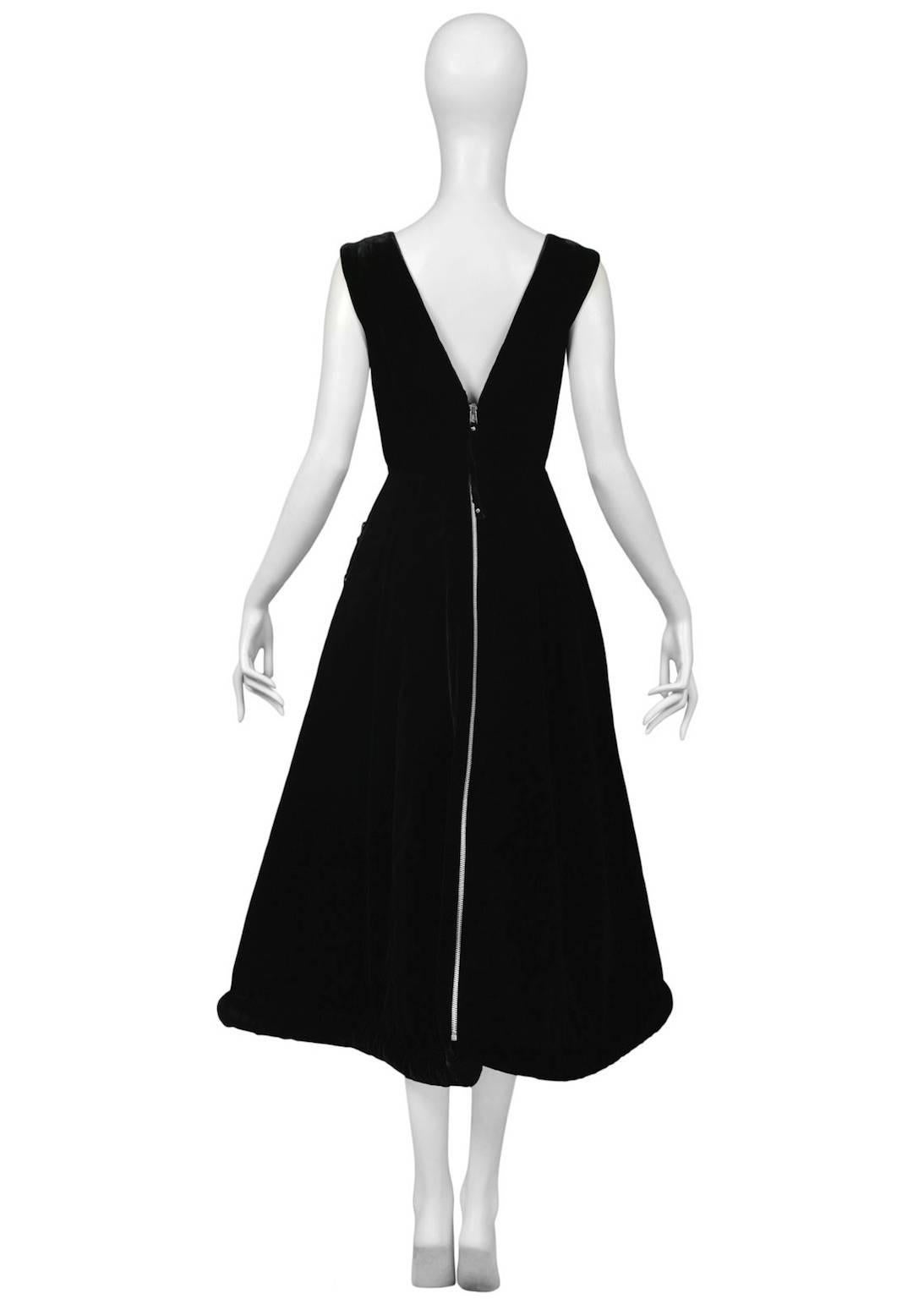 Jean Paul Gaultier Black Velvet Dress 1995 In Excellent Condition In Los Angeles, CA