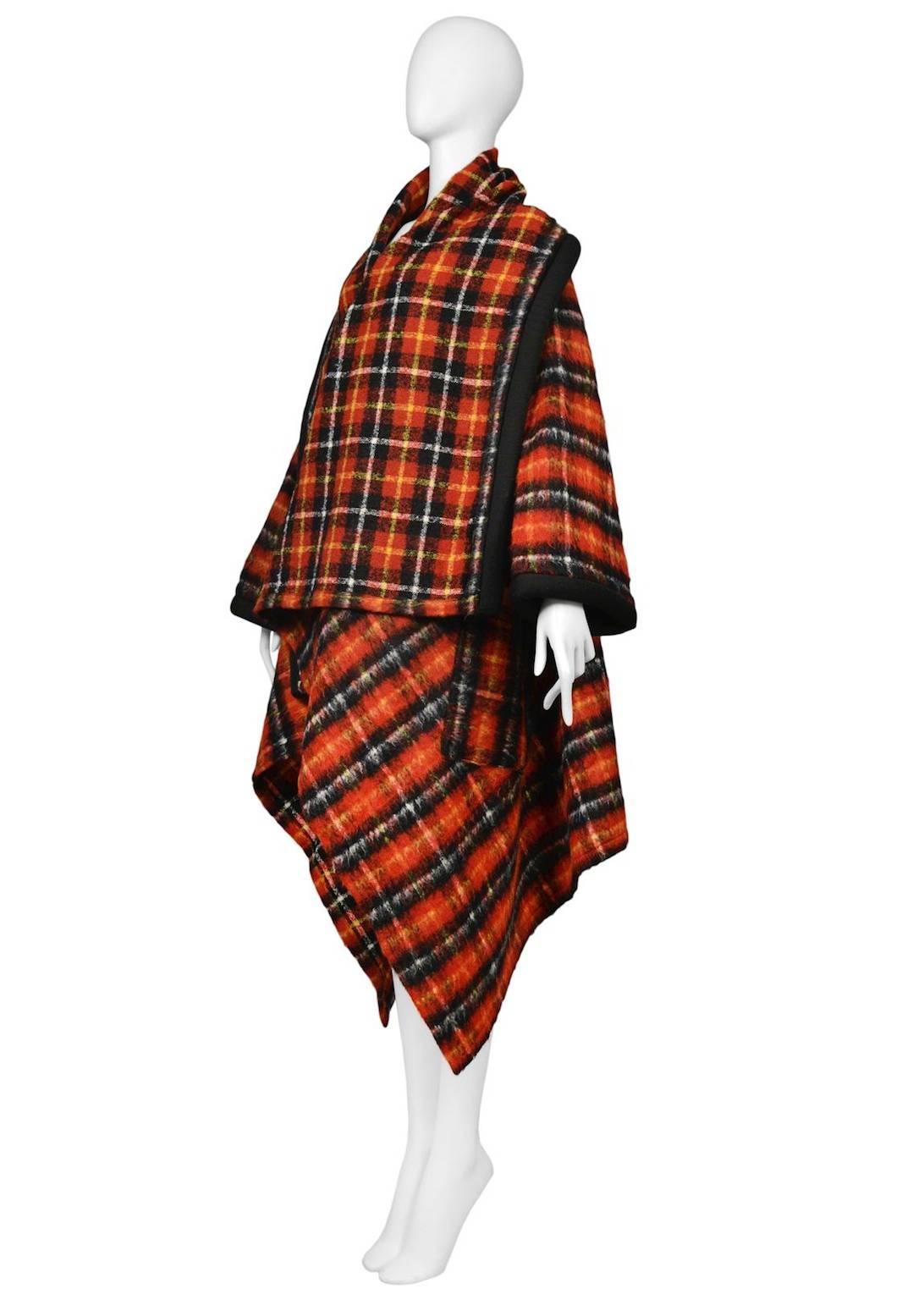 Black Jean Paul Gaultier Tartan Cape Coat