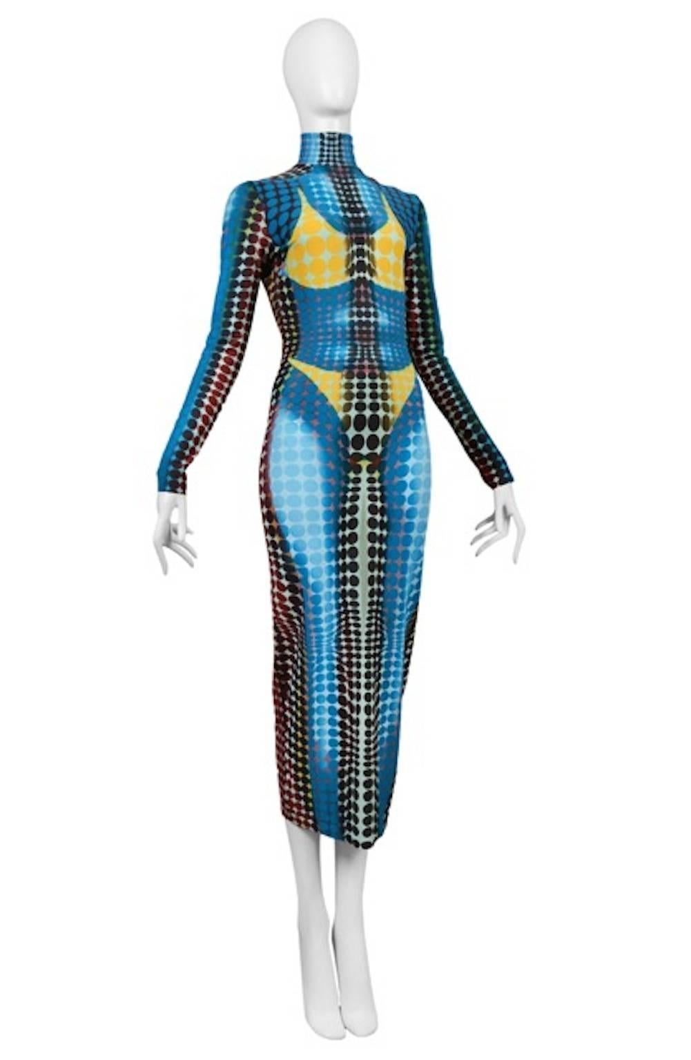 Jean Paul Gaulter Iconic Dot Tech Dress 1995 In Excellent Condition In Los Angeles, CA