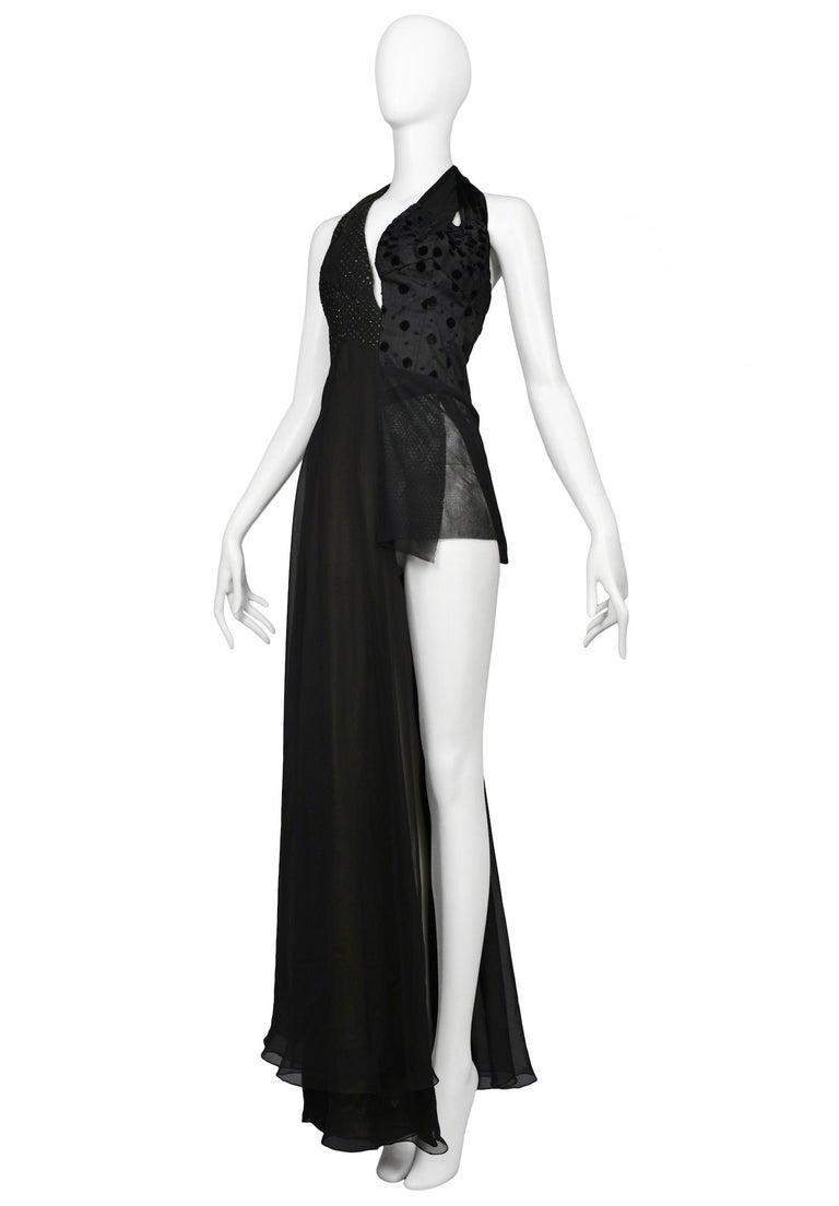 Margiela Black Asymmetrical Evening Gown at 1stDibs | multi fabric dress, artisanal  dress, margiela gown