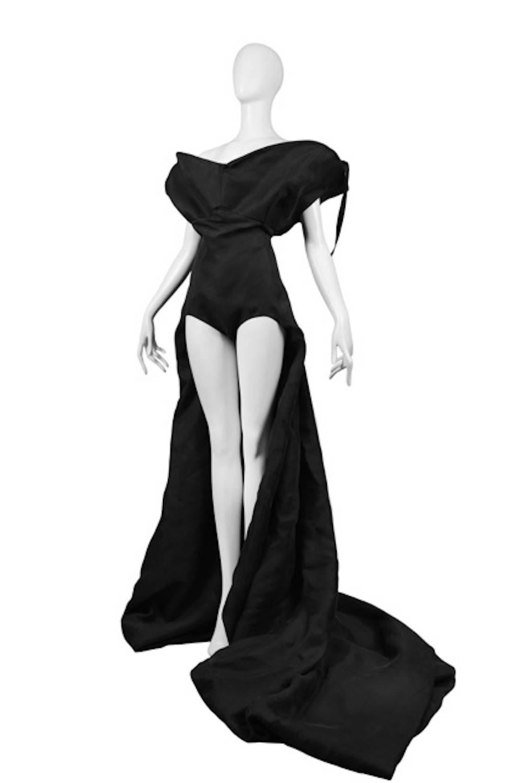 Vintage Maison Martin Margiela Couture Artisanal Black Architectural Gown. Runway piece from the Spring / Summer 2009 Collection.